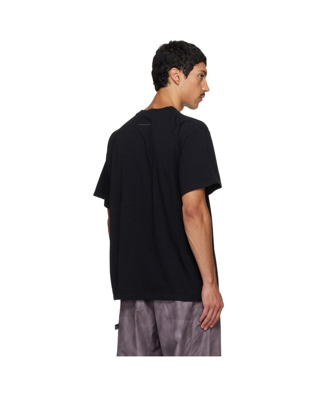 MM6 by Maison Margiela Black Logo Patch T-Shirt for men