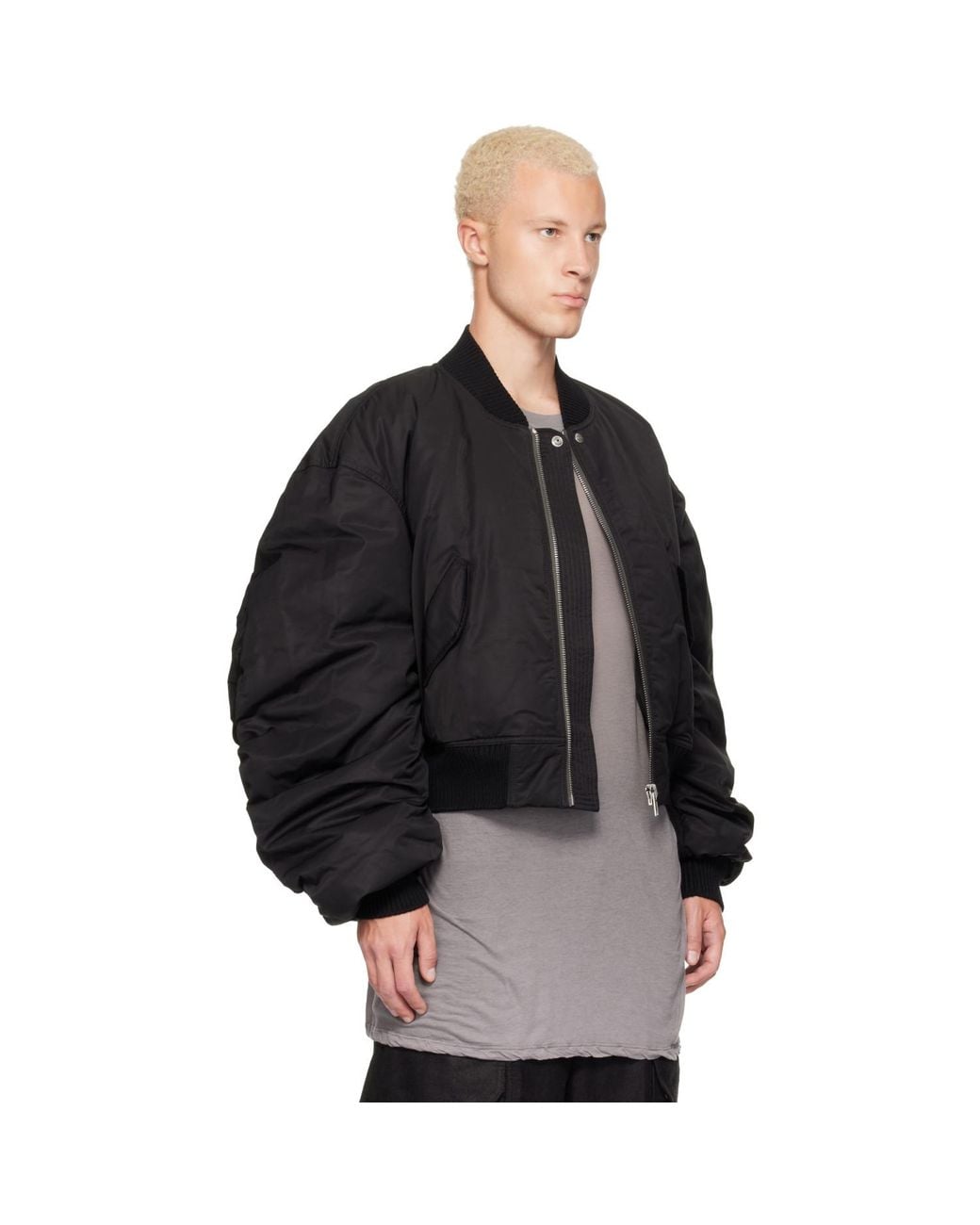 Rick Owens Black Tower Secchia Down Flight Jacket for men