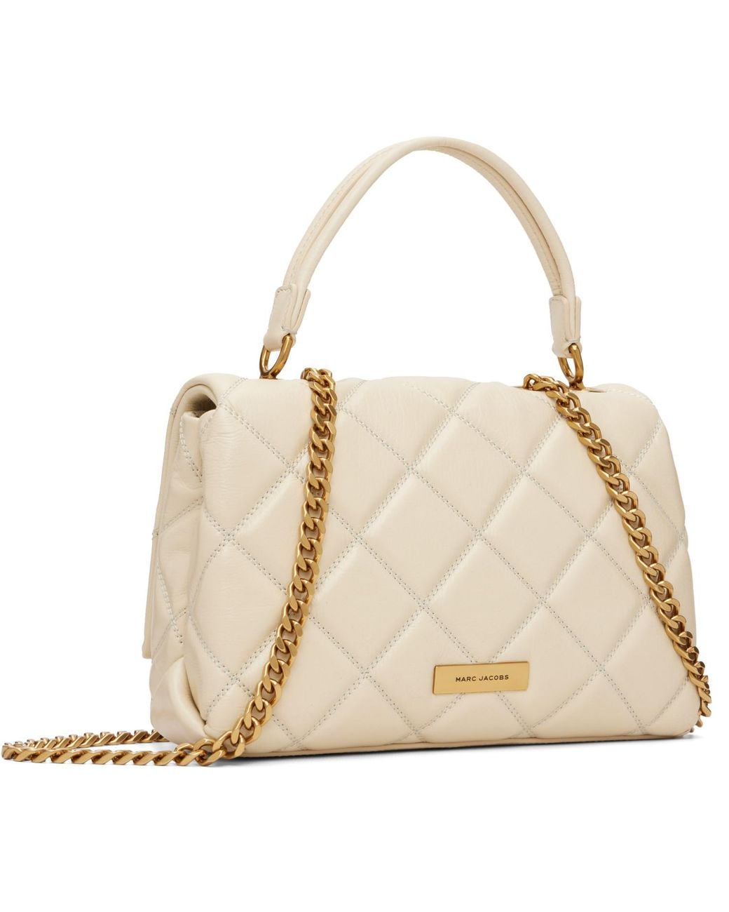 Marc Jacobs Natural Off- 'The Quilted Slim Dual Convertible' Shoulder Bag