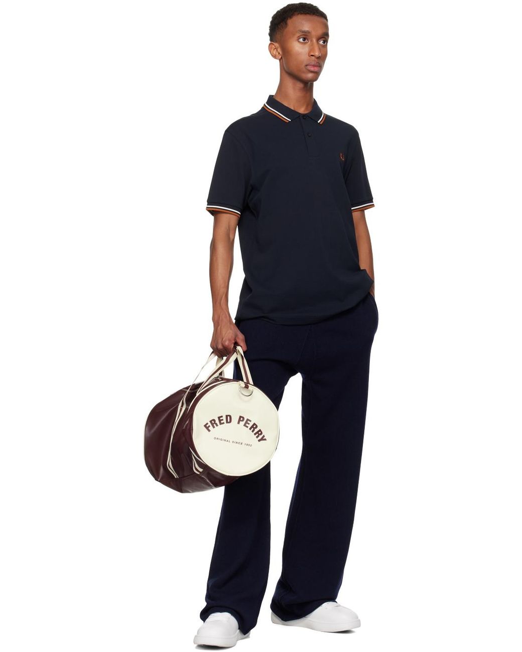 Fred Perry Burgundy Barrel Duffle Bag for Men | Lyst