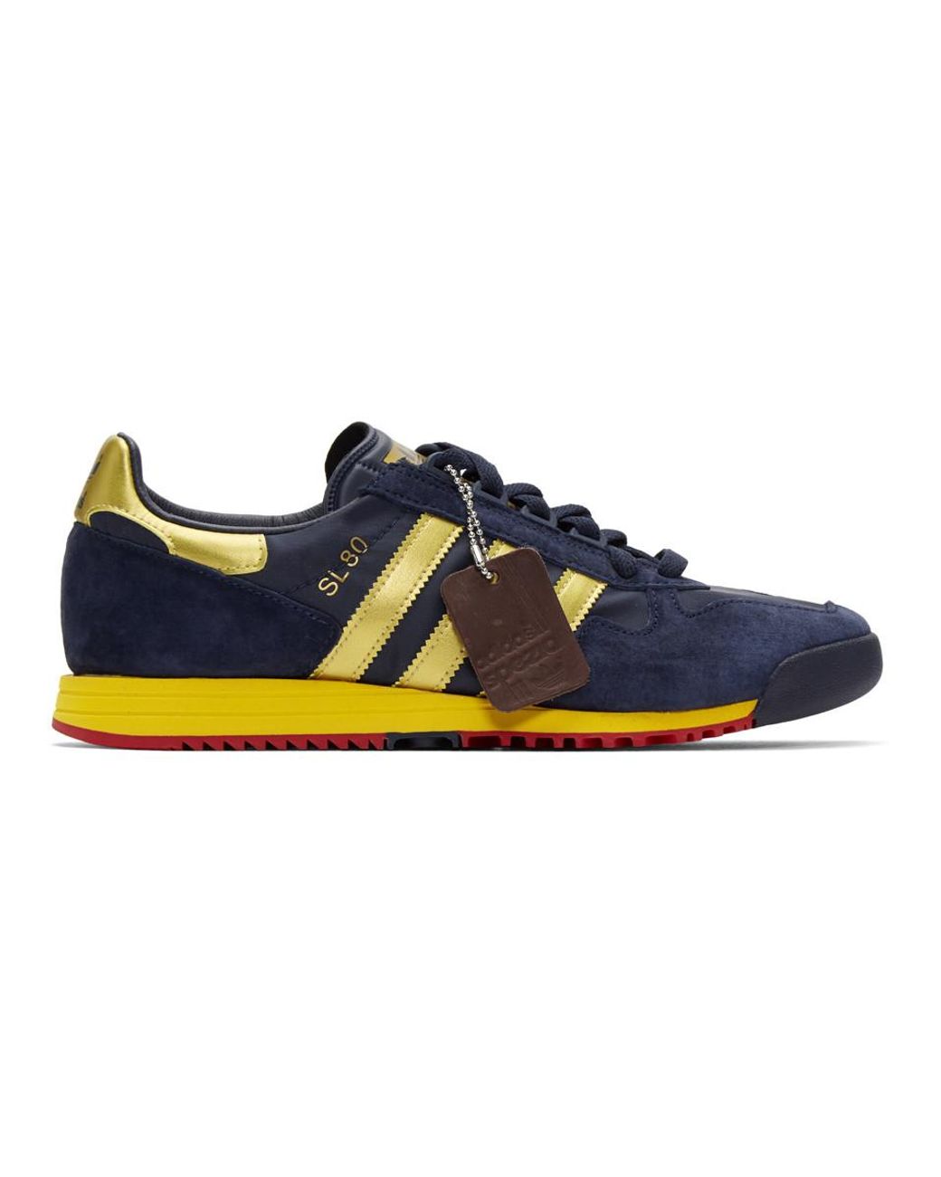 adidas Originals Navy And Gold Sl 80 Spzl Sneakers in Blue for Men ...