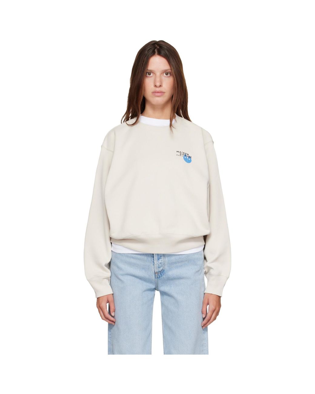 Pull Molletonné Décontracté À Image À Logo Fox Maison Kitsuné en coloris White