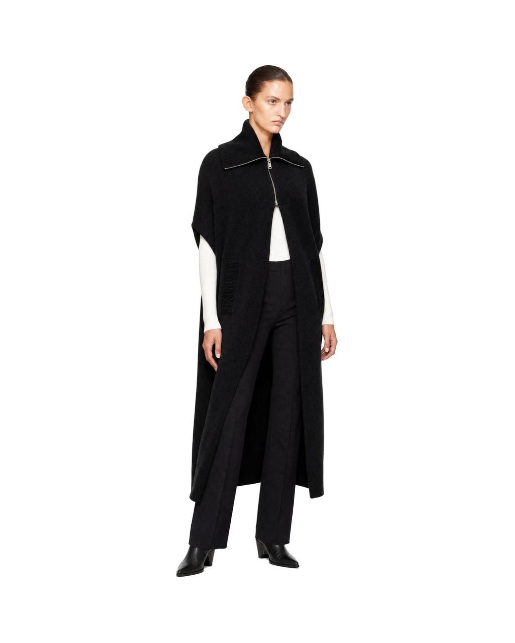 Coperni Black Knit Scarf Zip Cape