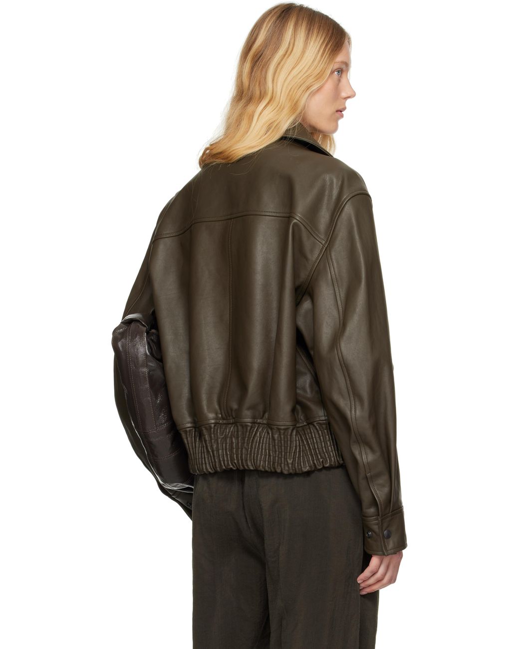 Lemaire ブラウン ソフト ナッパ レザージャケット ブラック | Lyst