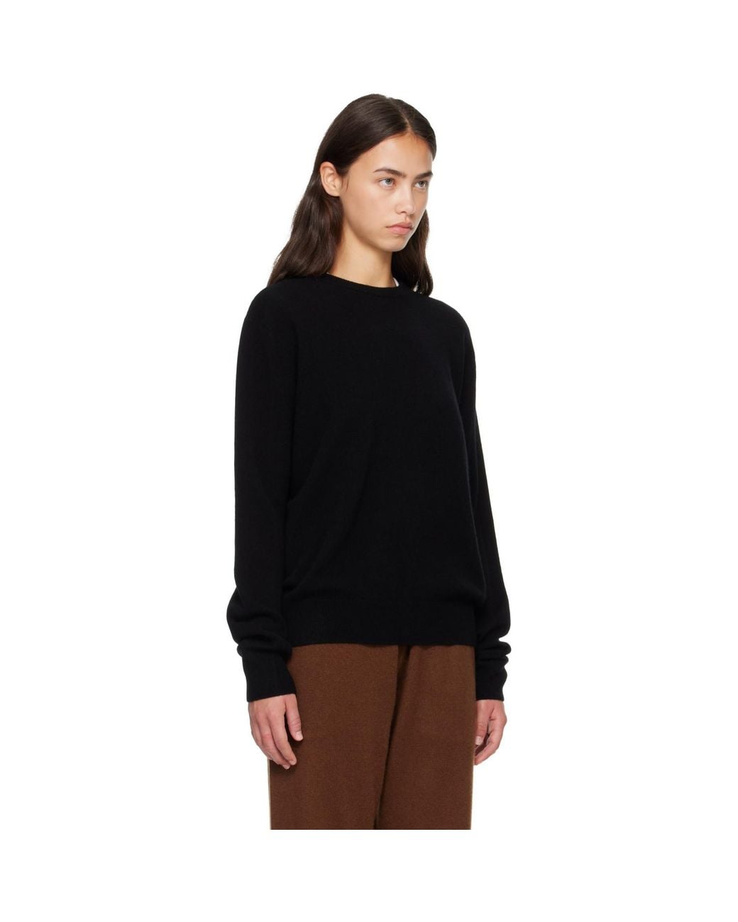 Entire studios Black Knit Cashmere Crewneck Sweater