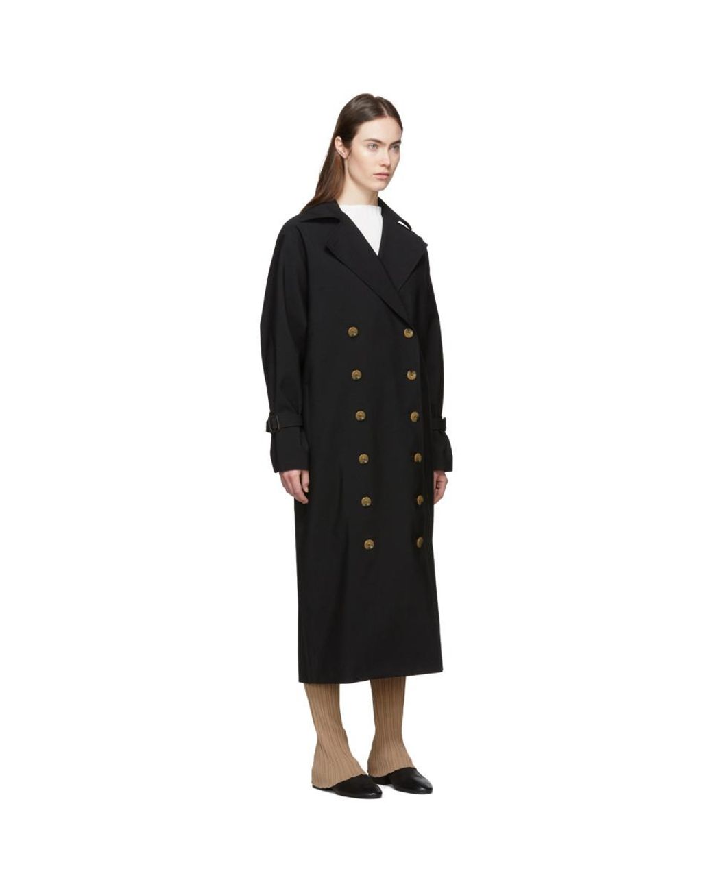 Totême Black Pisa Trench Coat | Lyst UK