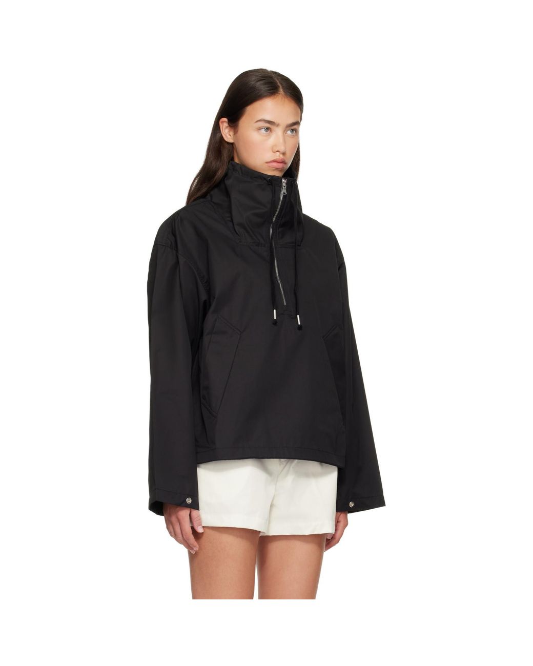 Agolde Black Lydia Popover Anorak