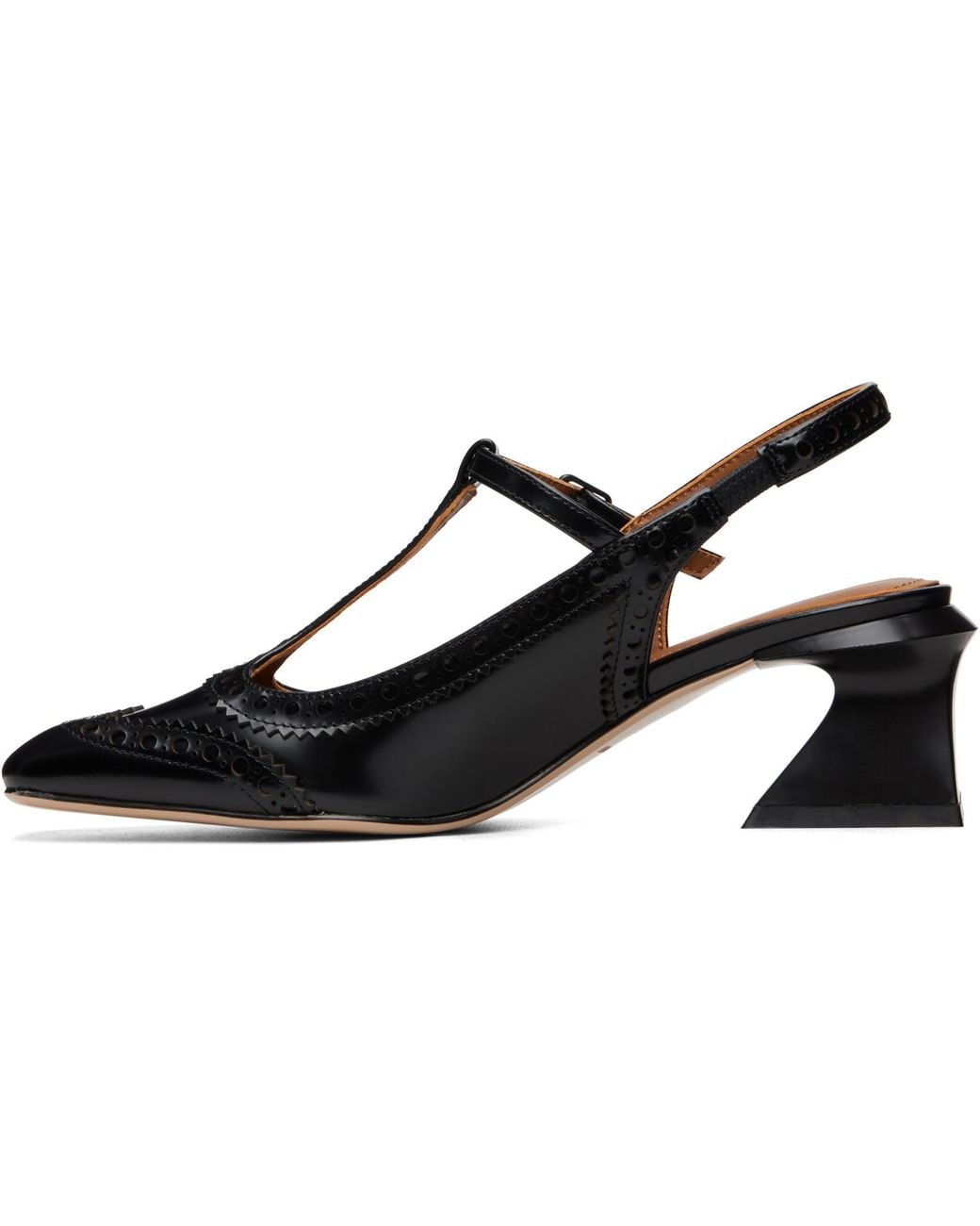 ShuShu/Tong Black Square Toe Open Back Heels