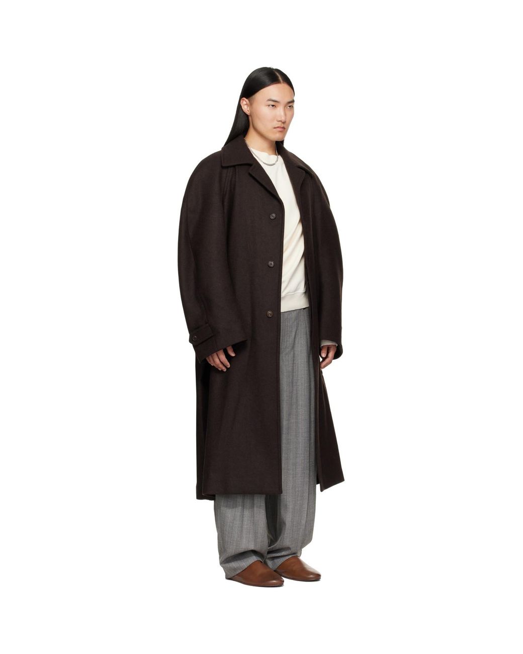 Hed Mayner Black Twill Coat for men