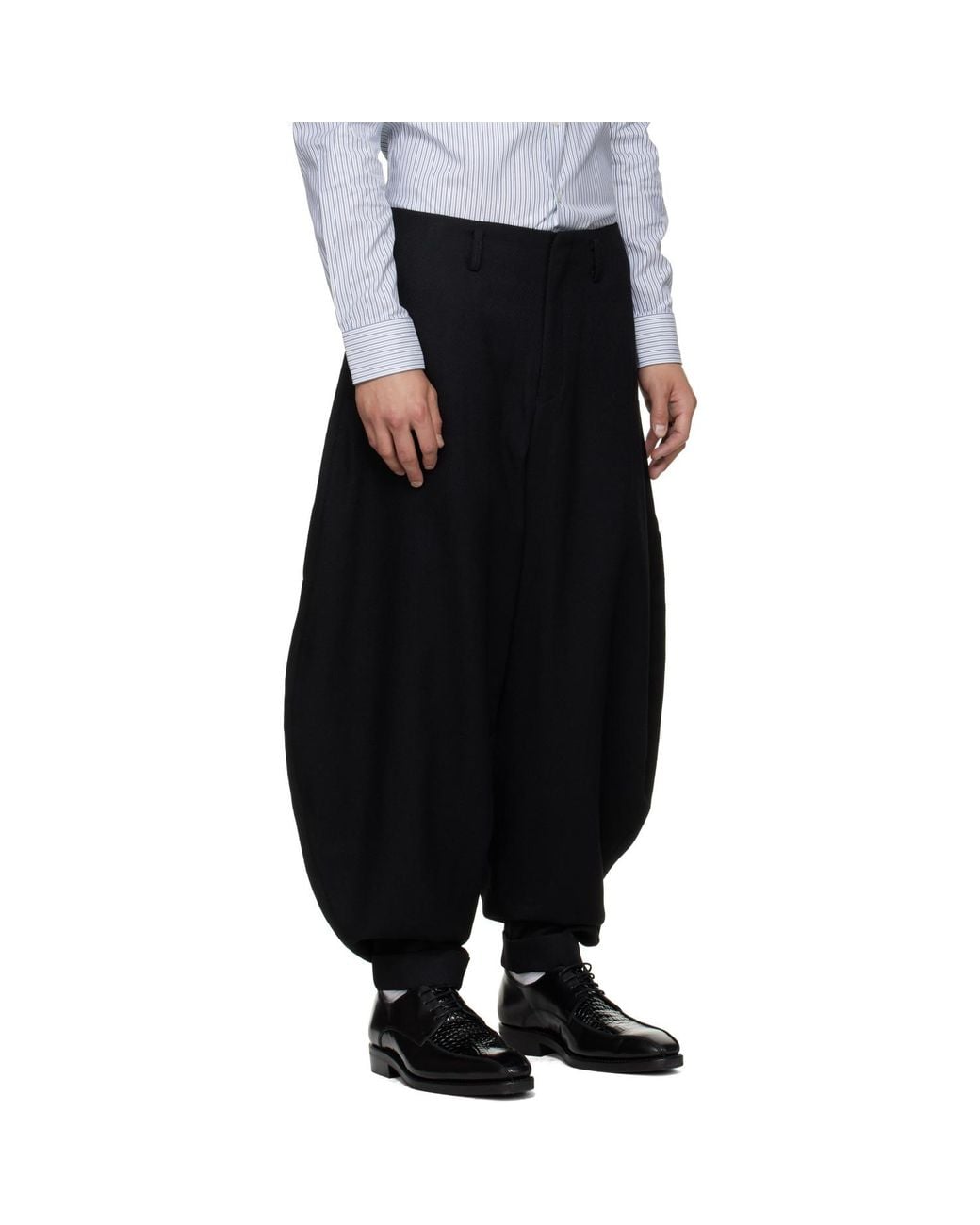 Comme des Garçons Black Wool Heavy Kersey Trousers for men
