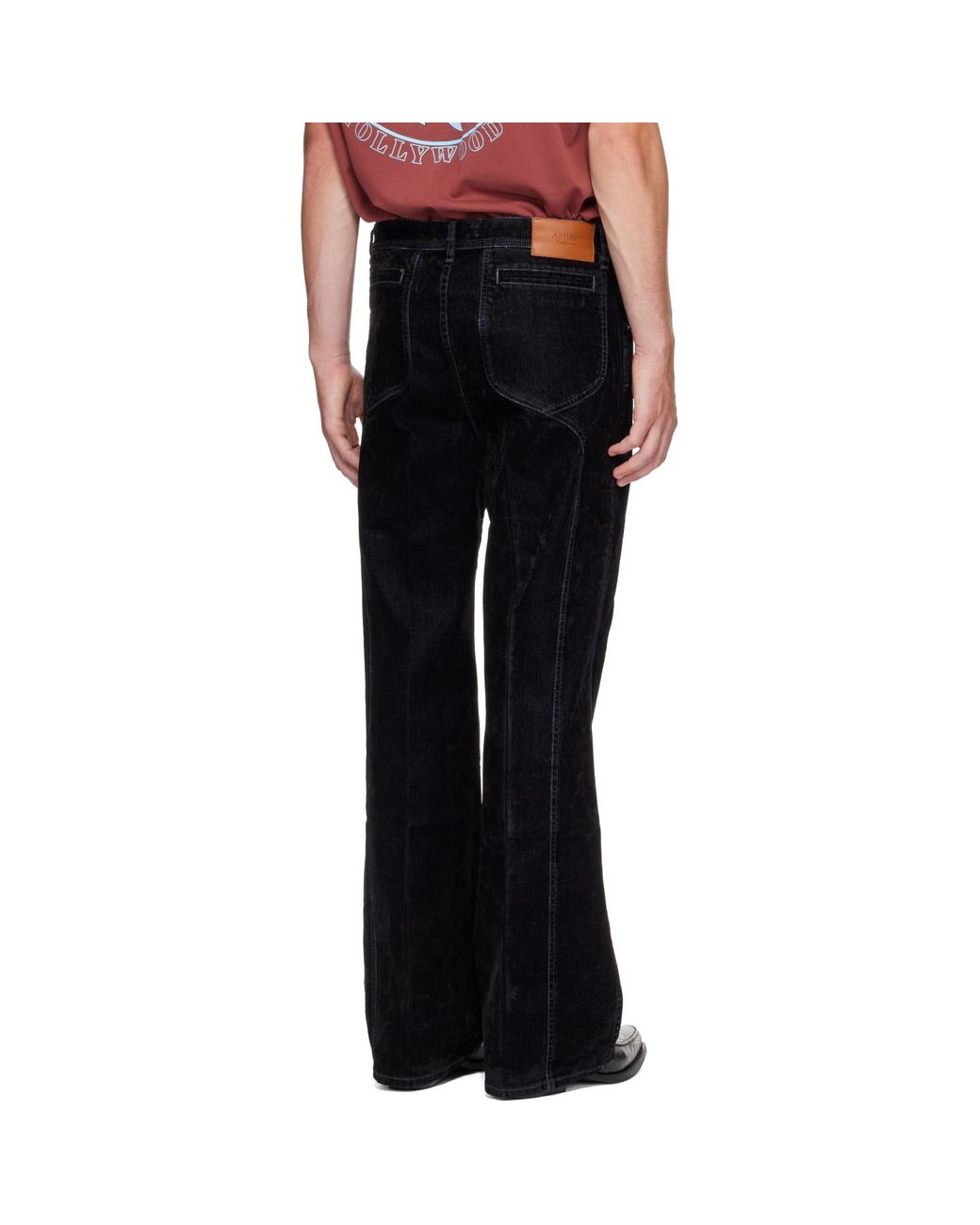 Amiri Black Vintage Cut Flock Denim Jeans for men