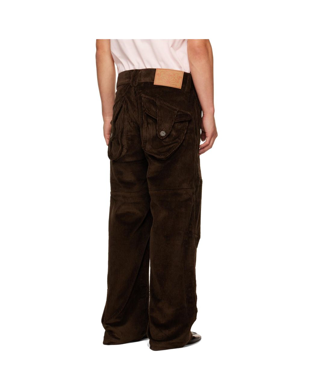 VAQUERA Black Corduroy Wide Trousers for men