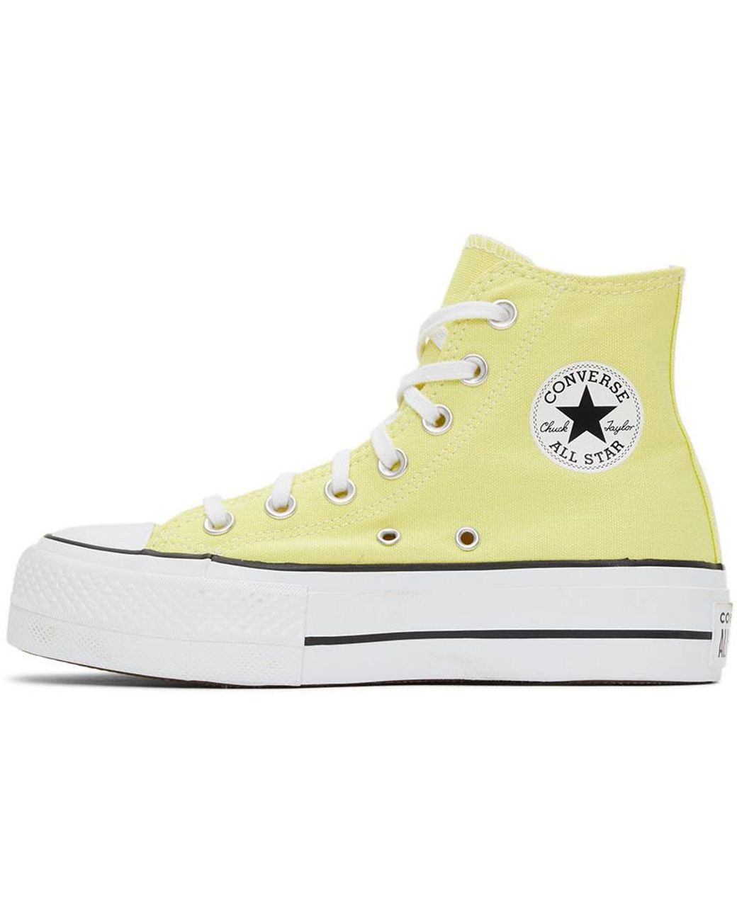 Converse Yellow Color Platform Chuck Taylor All Star High Sneakers | Lyst