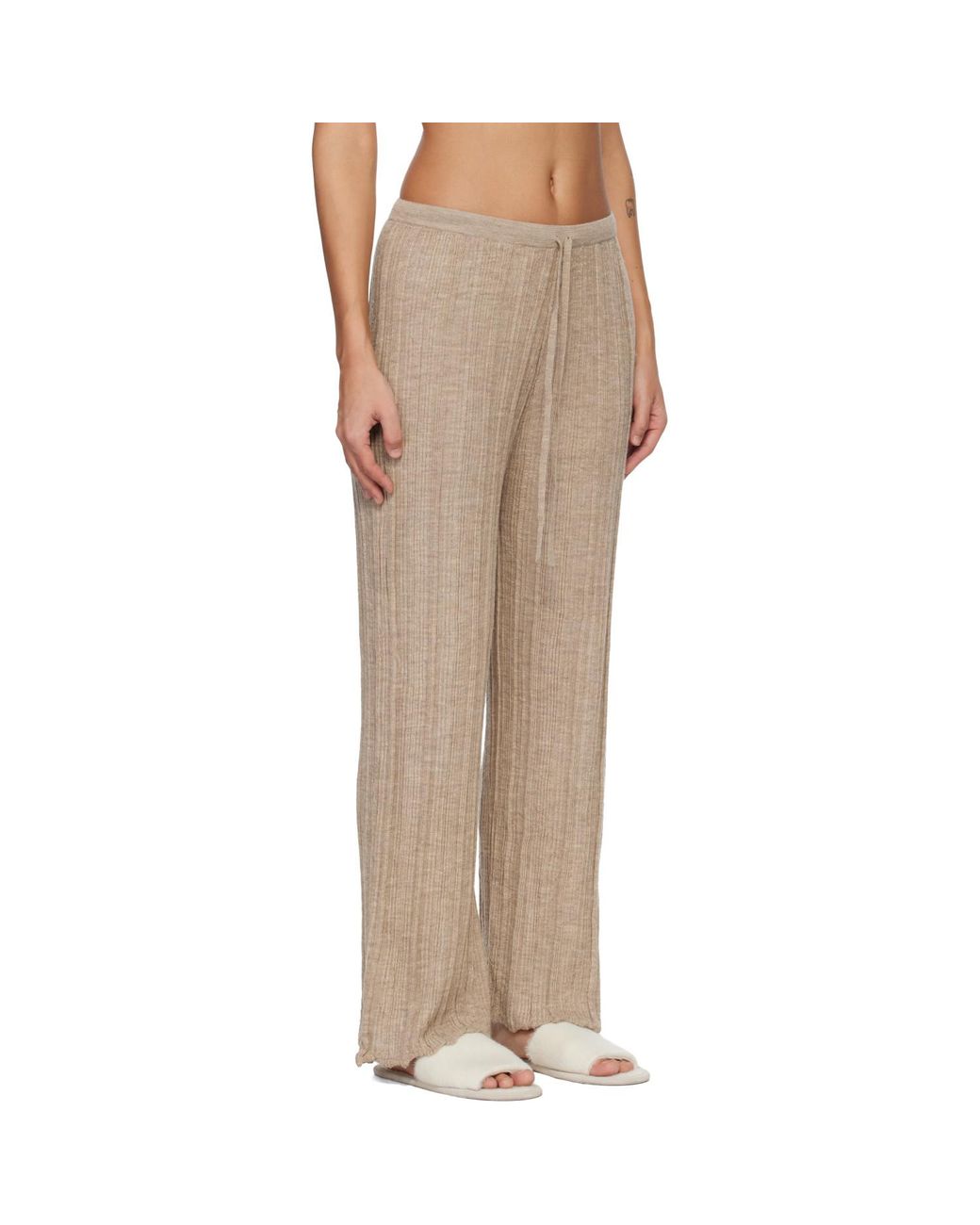 Lauren Manoogian Natural Plisse Lounge Pants