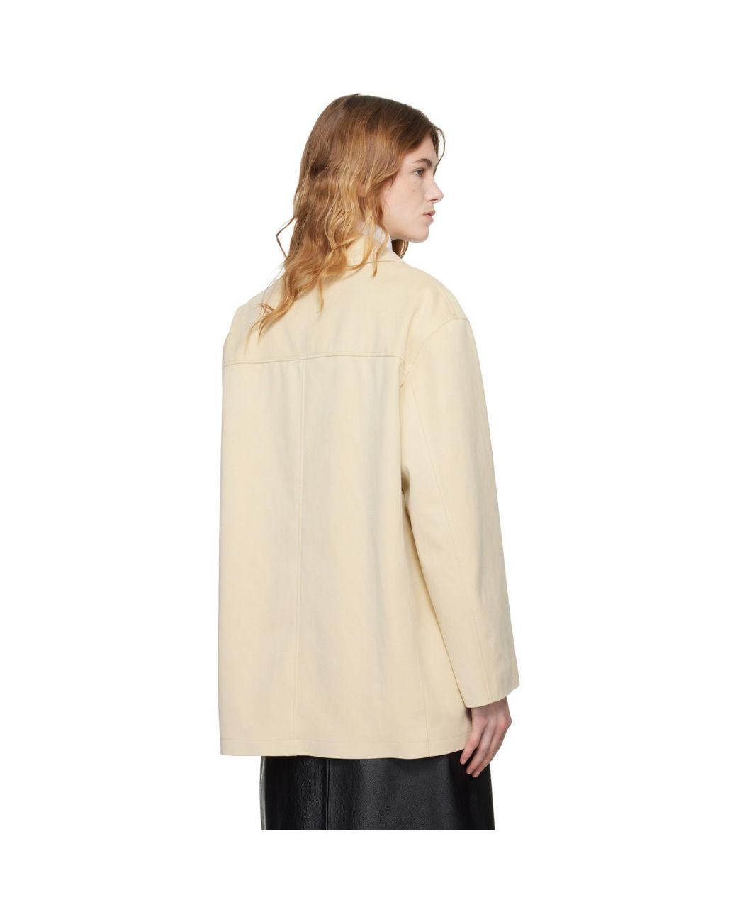 DUNST Natural Half Faux-Suede Coat