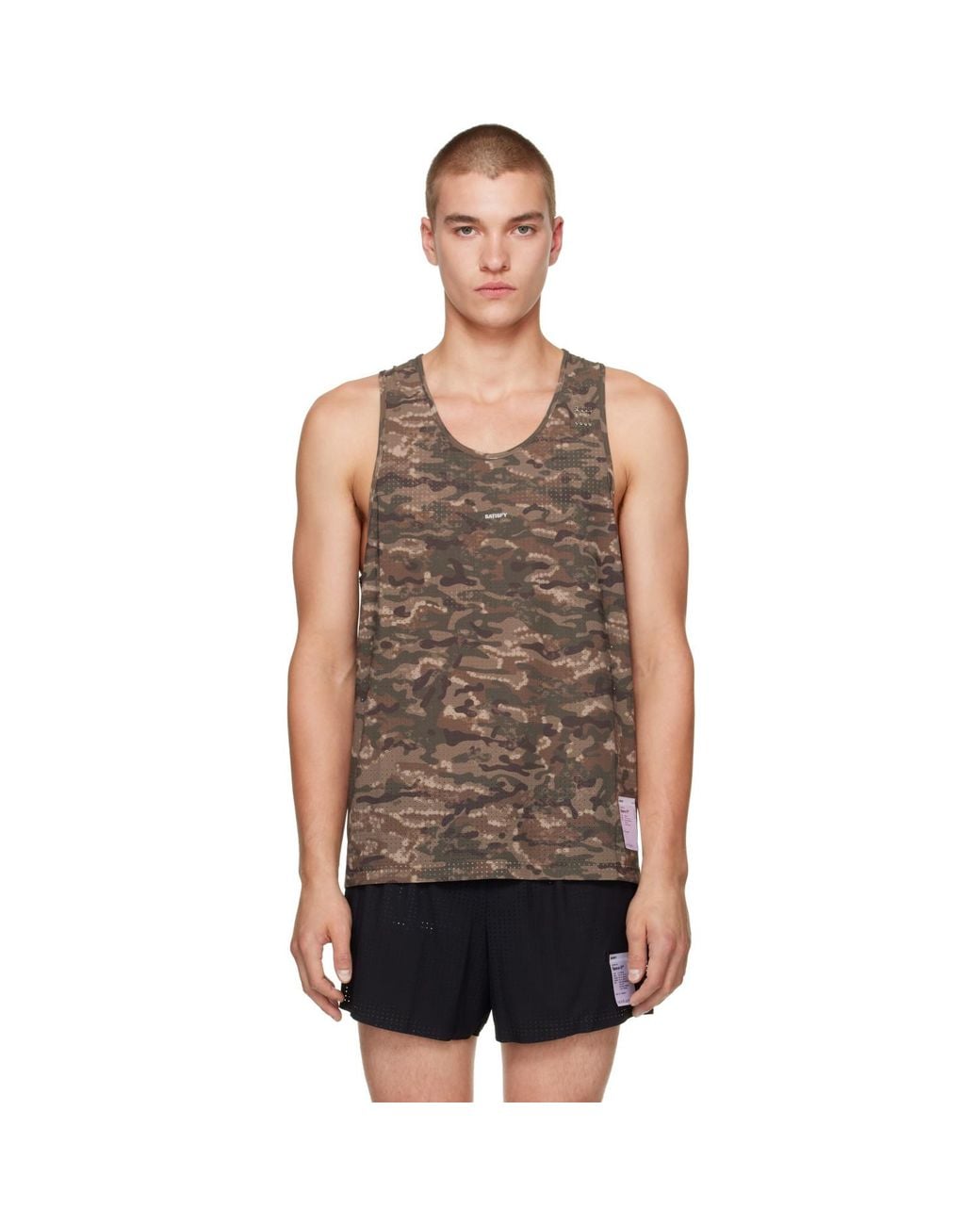 Satisfy Multicolor Khaki Space-O Running Top for men