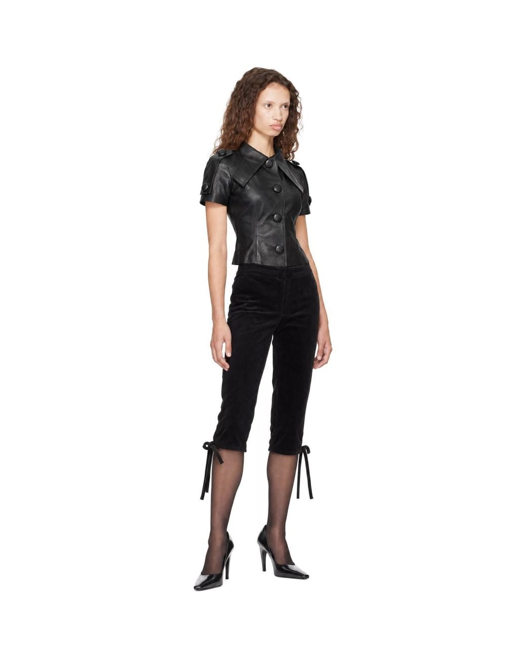 VAQUERA Black Leather Top