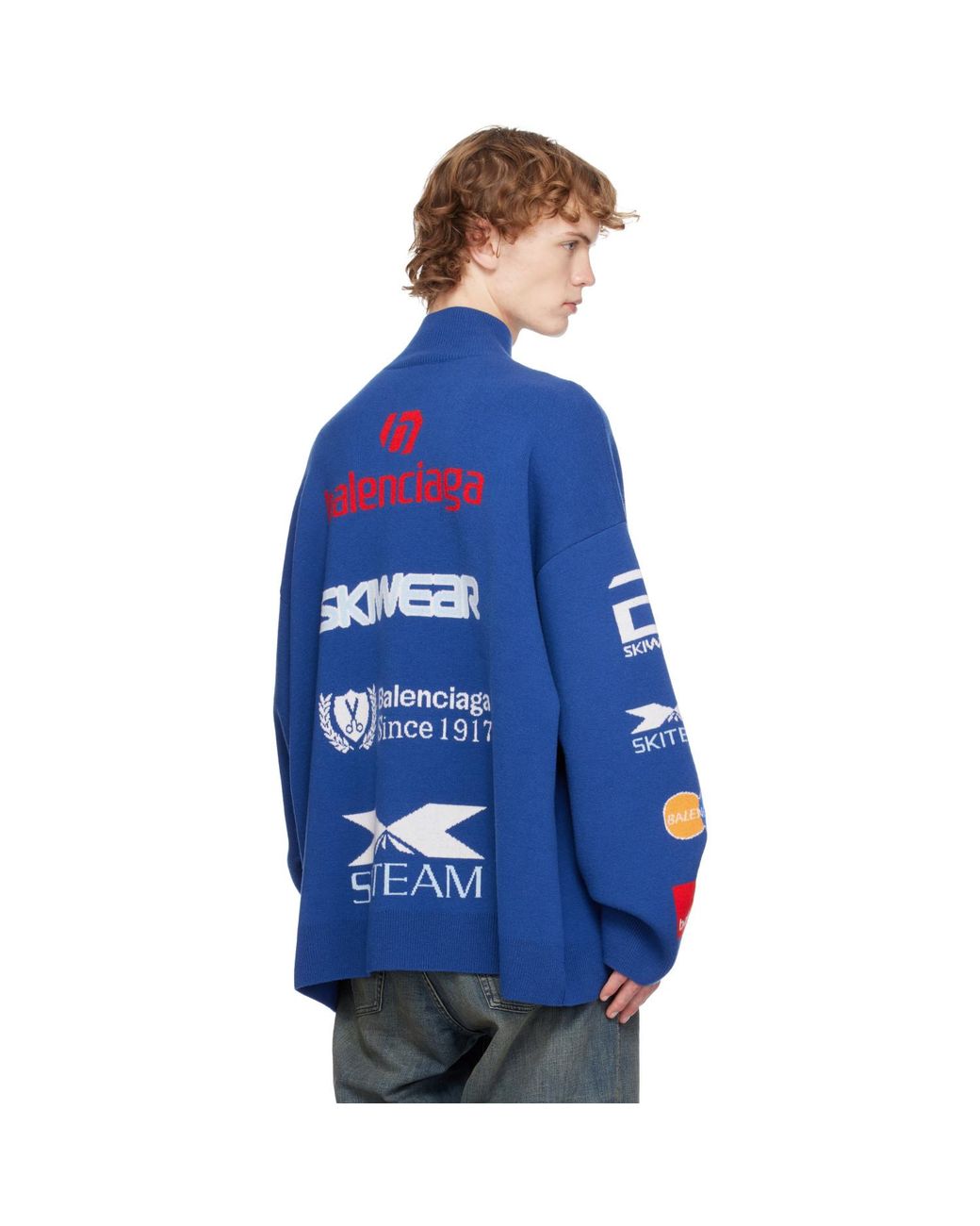 Balenciaga Blue L/Turtleneck for men