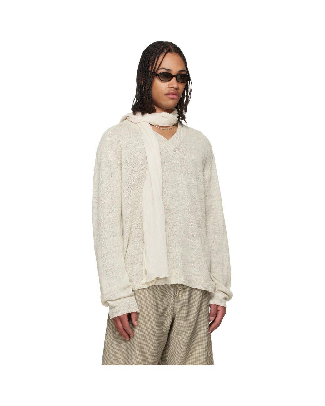 Our Legacy Multicolor Off- Rue V-Neck Sweater for men