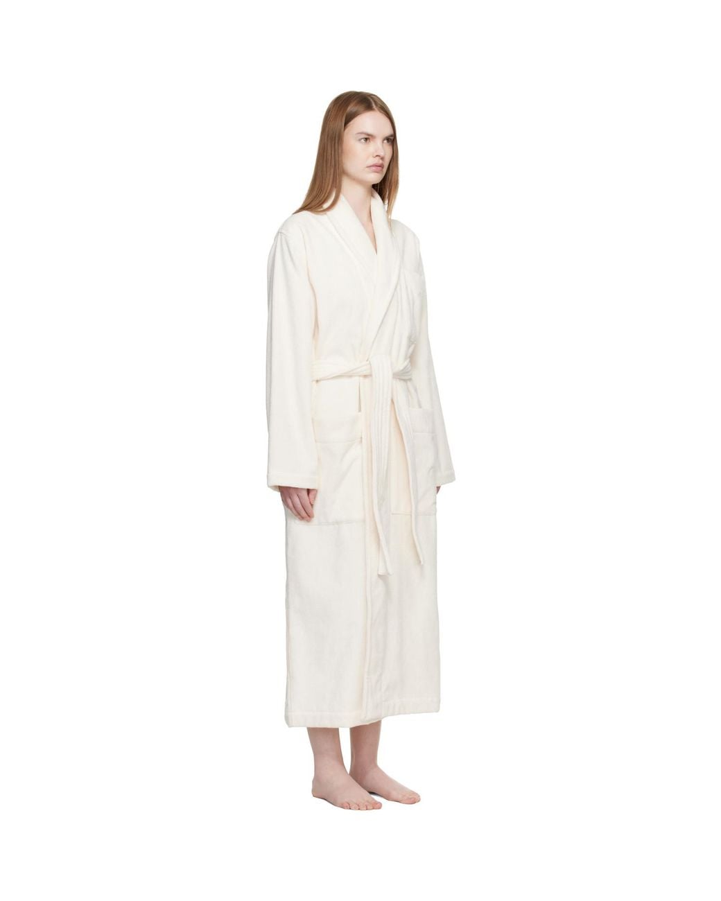 Tekla White Off Terry Classic Bathrobe