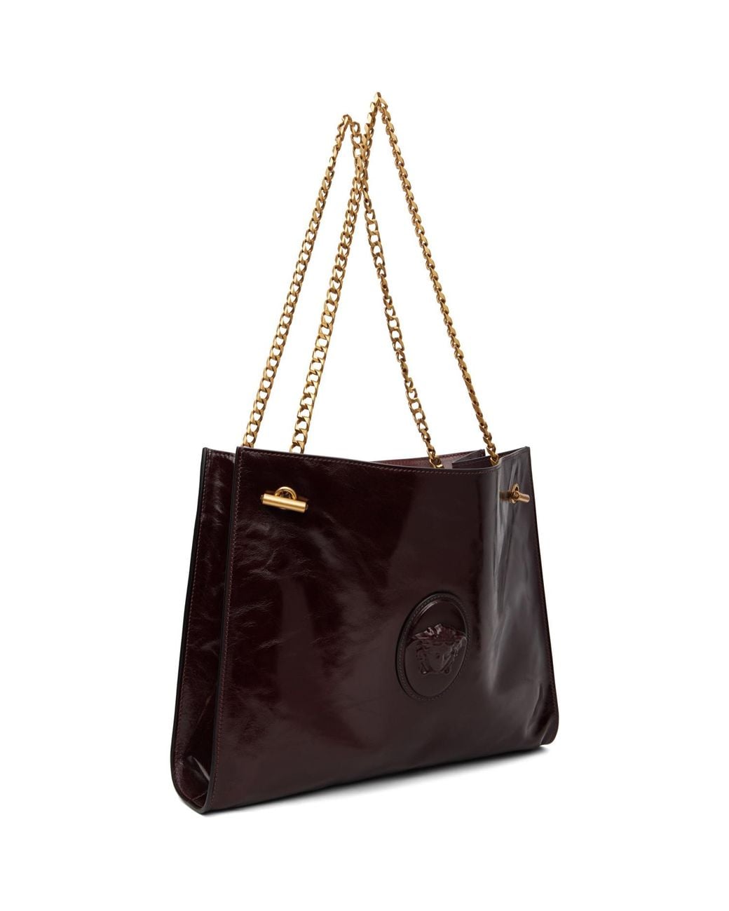Versace Brown Burgundy Medium Calf Leather Bag