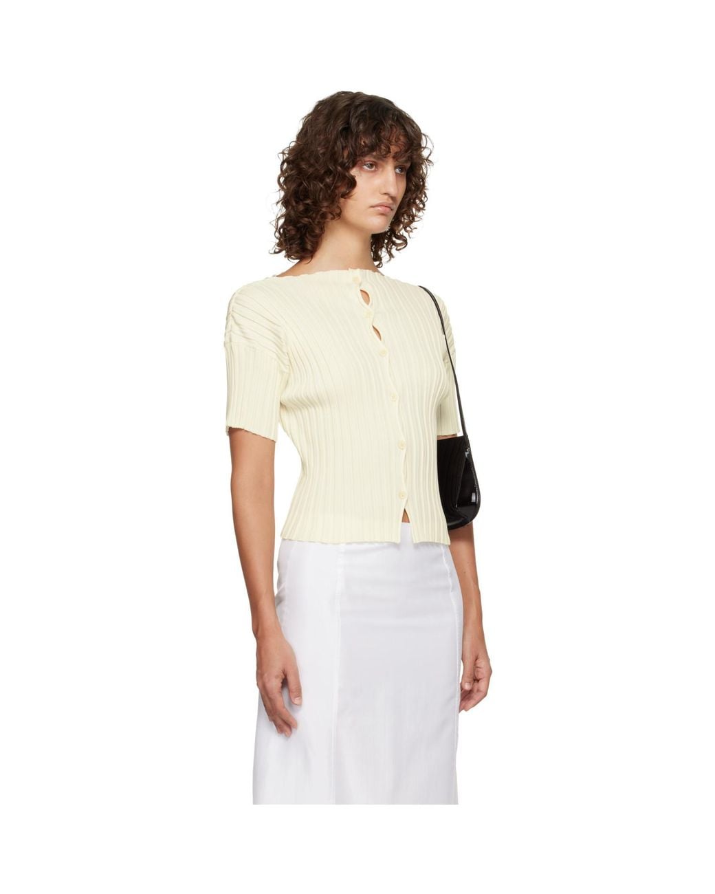 LE17SEPTEMBRE Natural Off- Millie Knit Short Cardigan