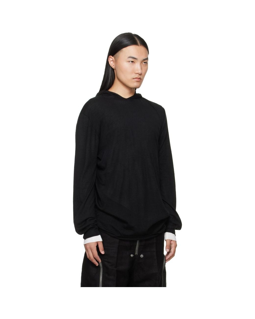 Rick Owens Black Tower Oversized Hoodie for men