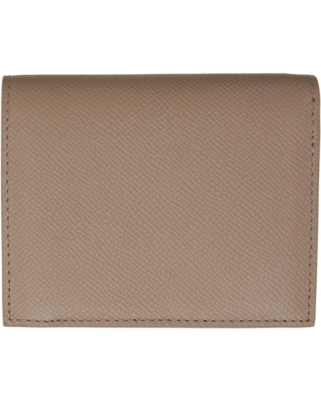 Ferragamo Brown Taupe Gancini Credit Card Holder