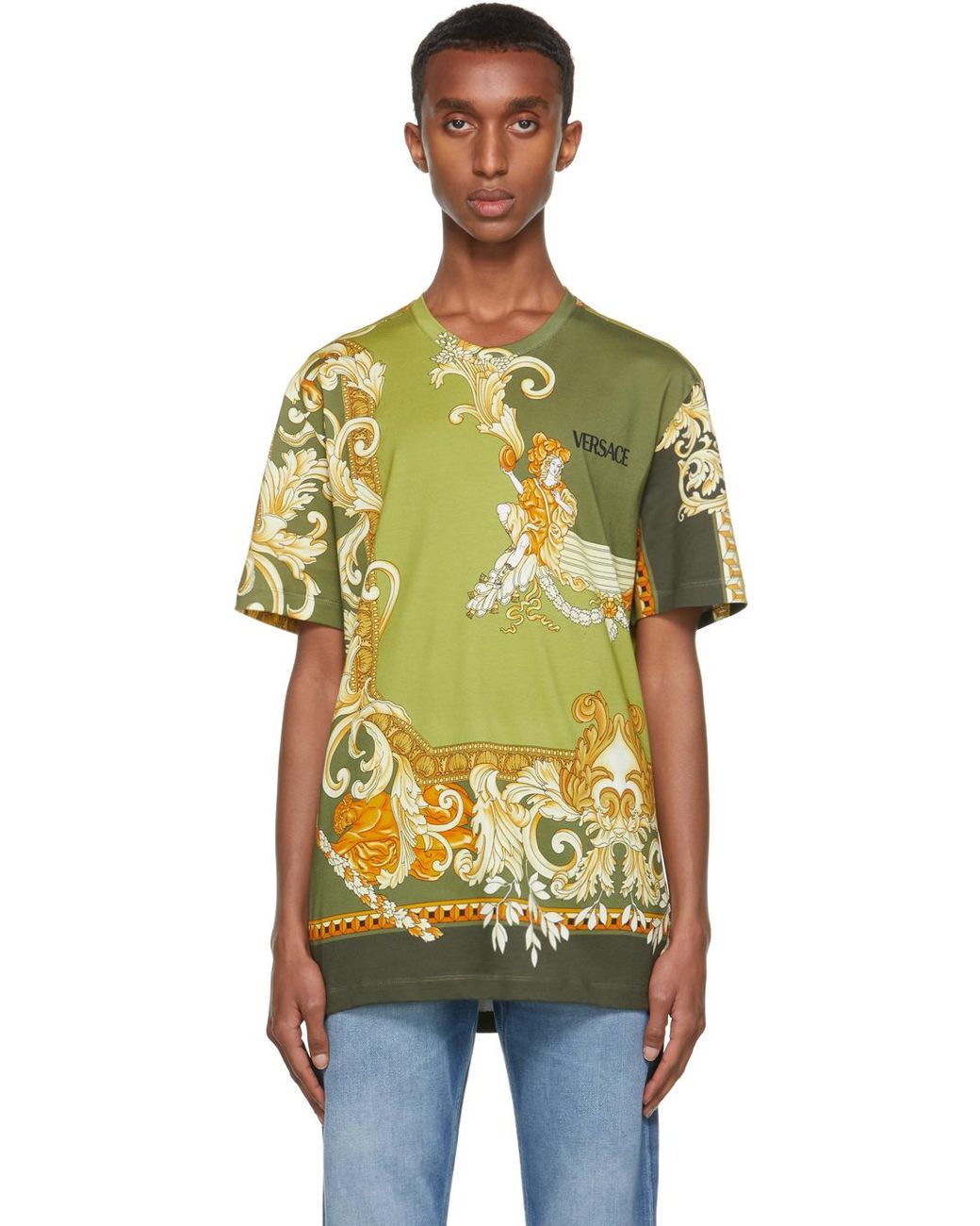 Versace Cotton Green Medusa Renaissance T-shirt for Men | Lyst