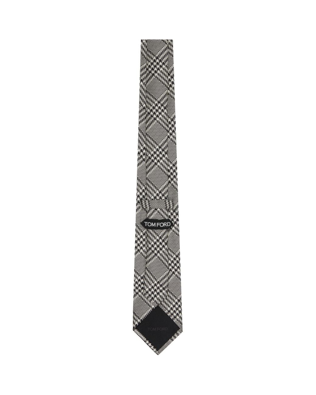 Tom Ford Black Mouline Prince Of Wales Tie for men