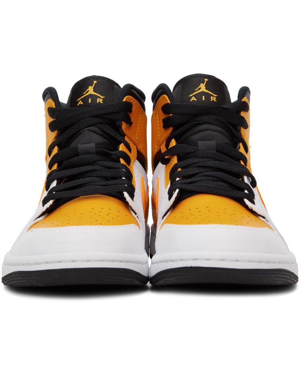 Baskets mi-montantes Air Jordan 1 jaunes et blanches Nike pour homme | Lyst