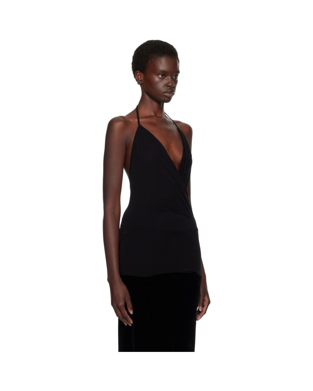 Rick Owens Black Tower Draped Top