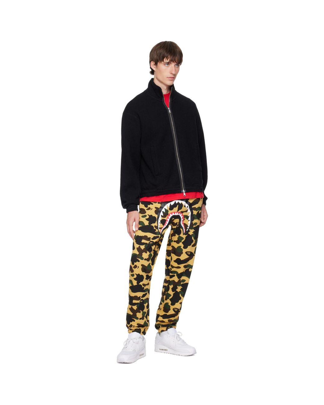 A Bathing Ape Yellow 1St Camo Shark Sweatpants for men