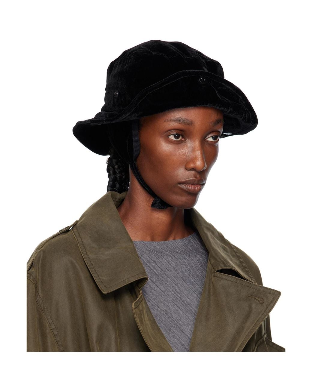 OPEN YY Detachable Ear Flap Bucket Hat in Black | Lyst