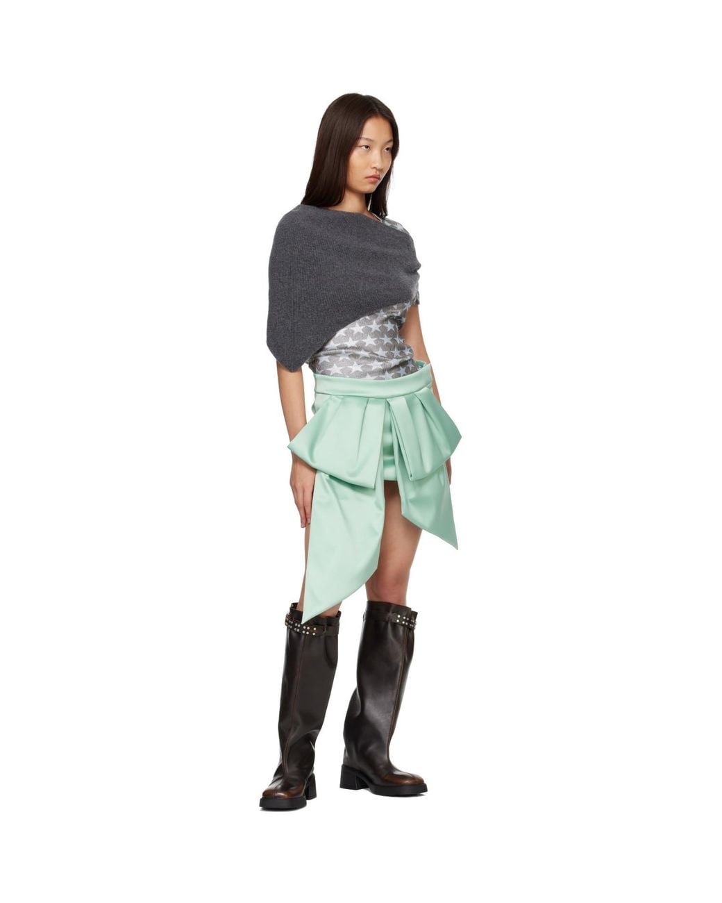 &Daughter Gray Fionn Xl Cashmere Foulard Scarf