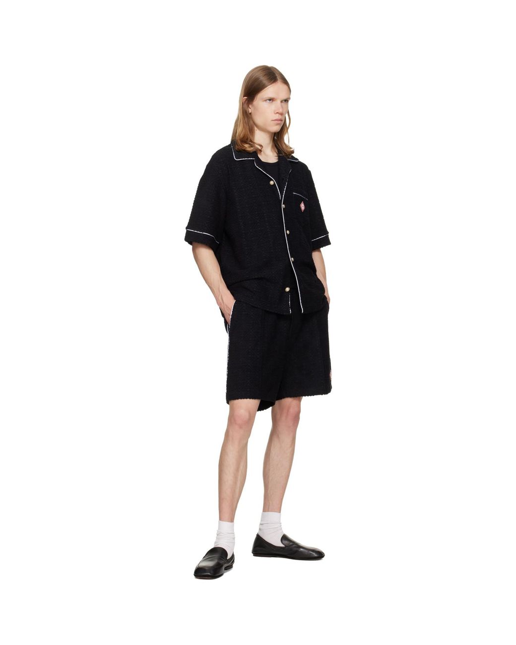 Casablanca Black Towelling Shorts for men