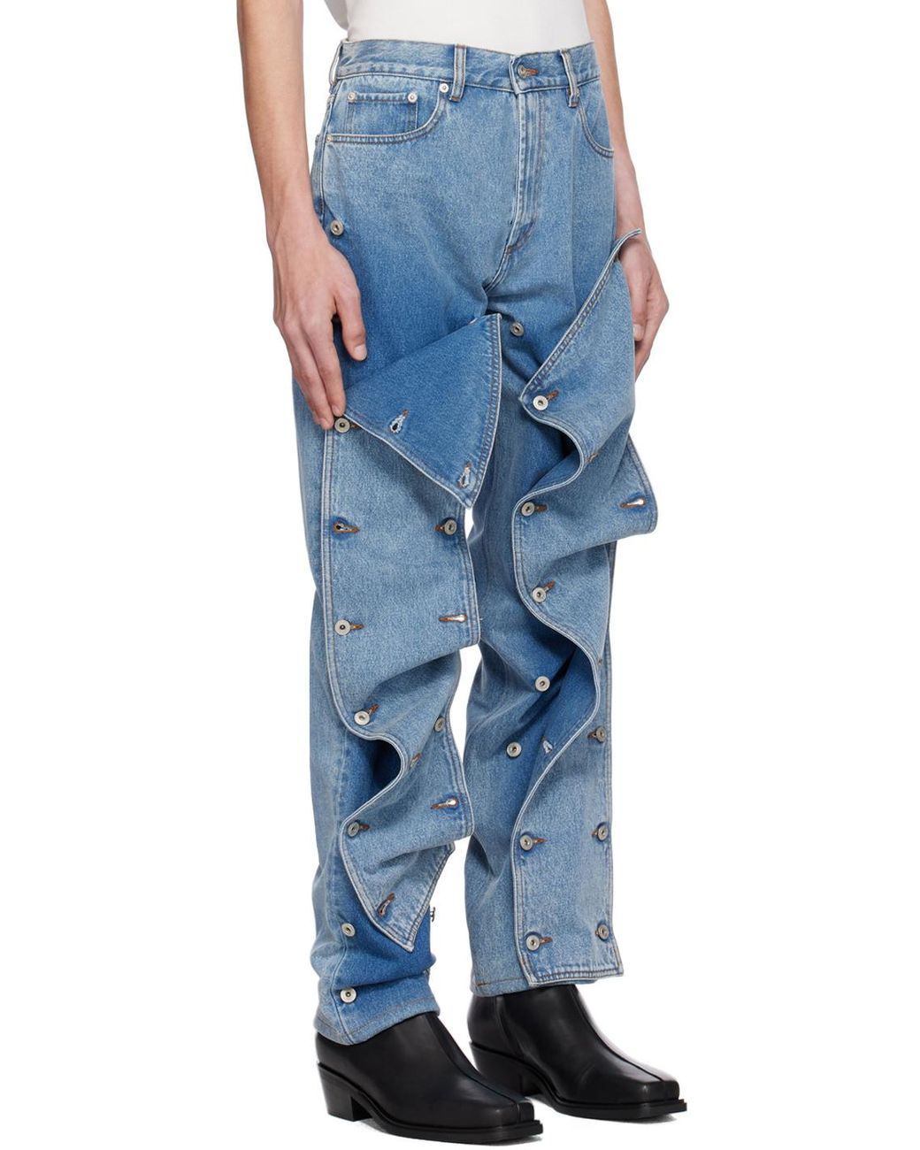 Y. Project Snap Off Jeans in Blue for Men | Lyst