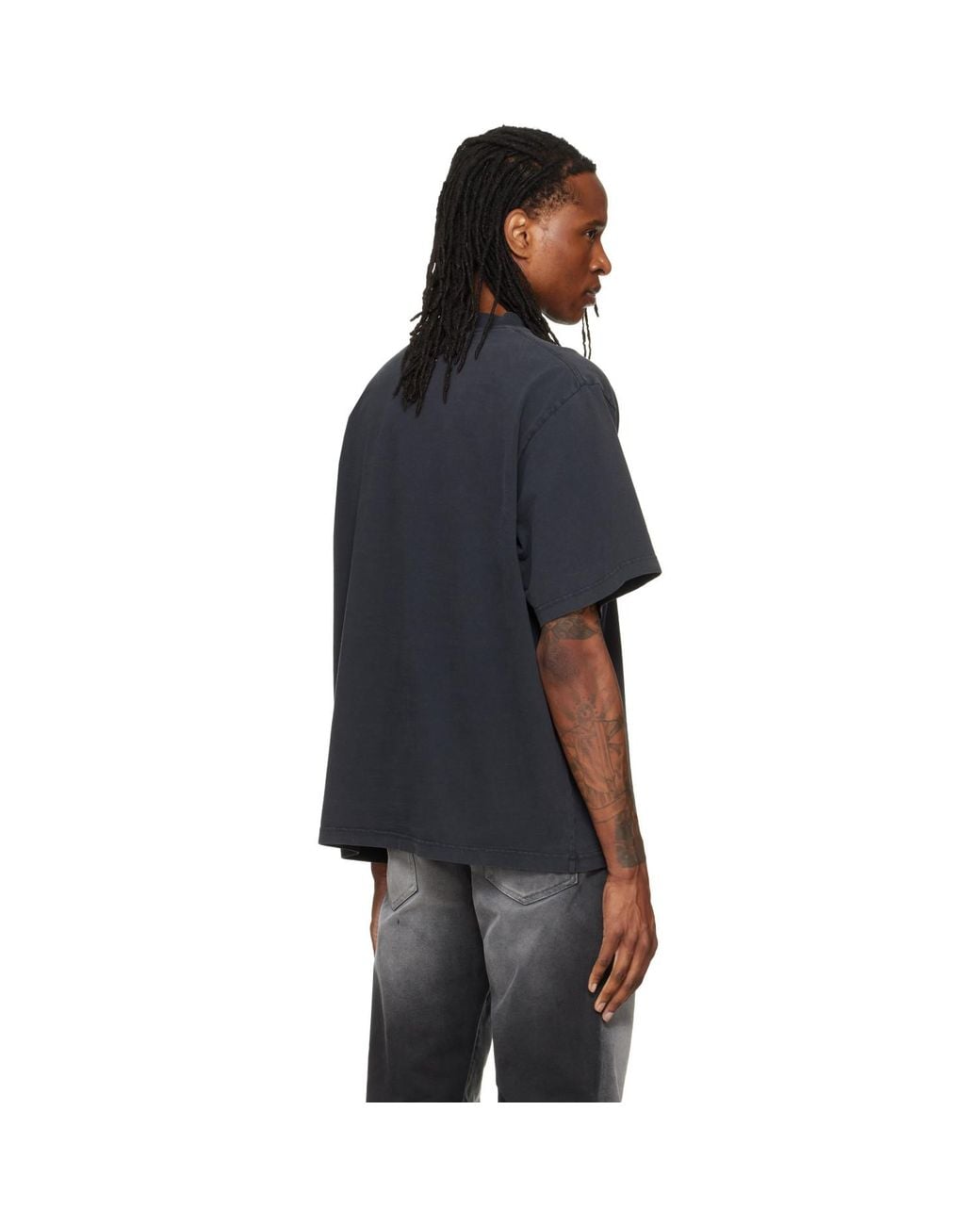 Alexander Wang Black Mirrored Logo Short Sleeve T-Shirt for men