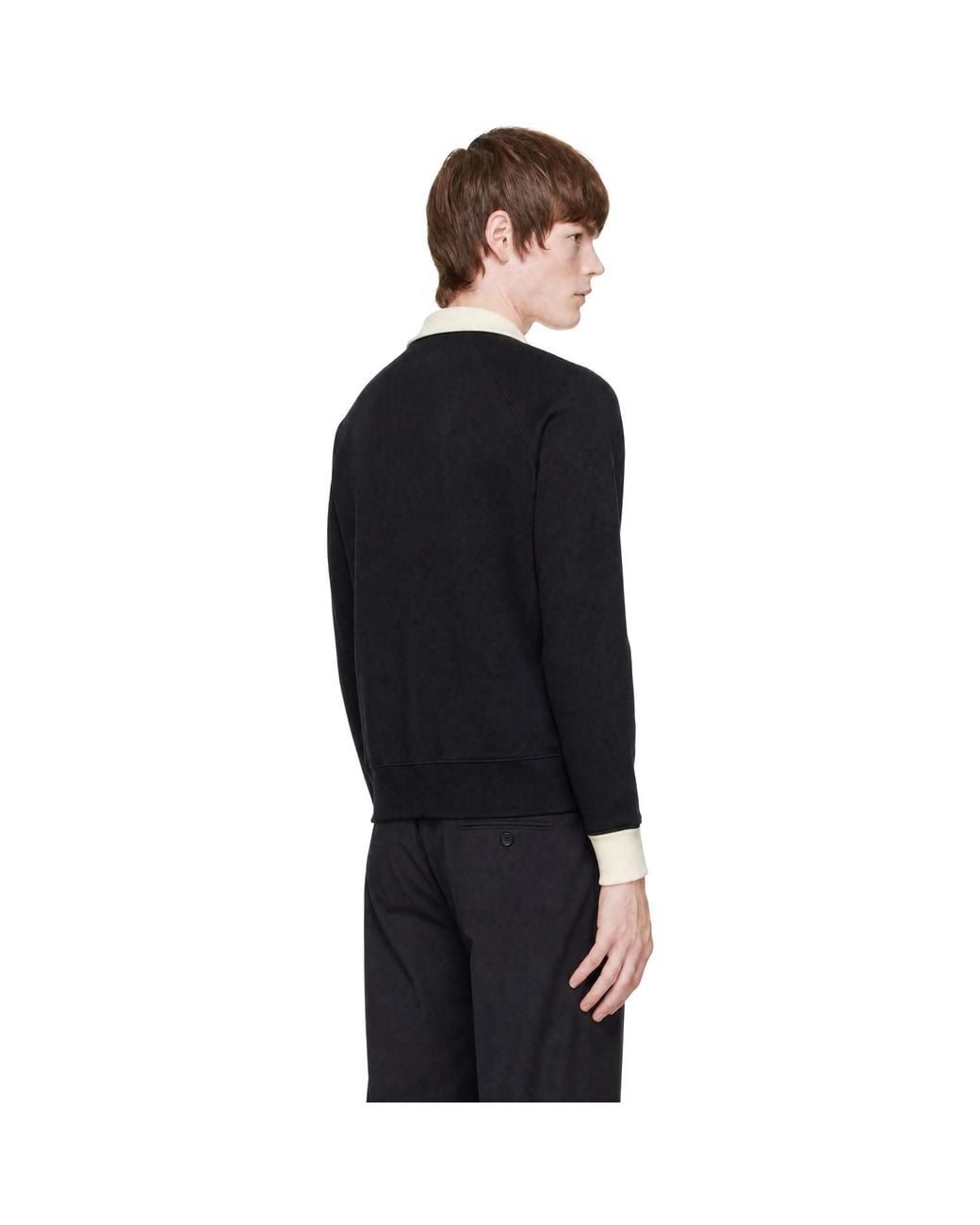 AMI Black Zipped Ami De Coeur Sweatshirt for men