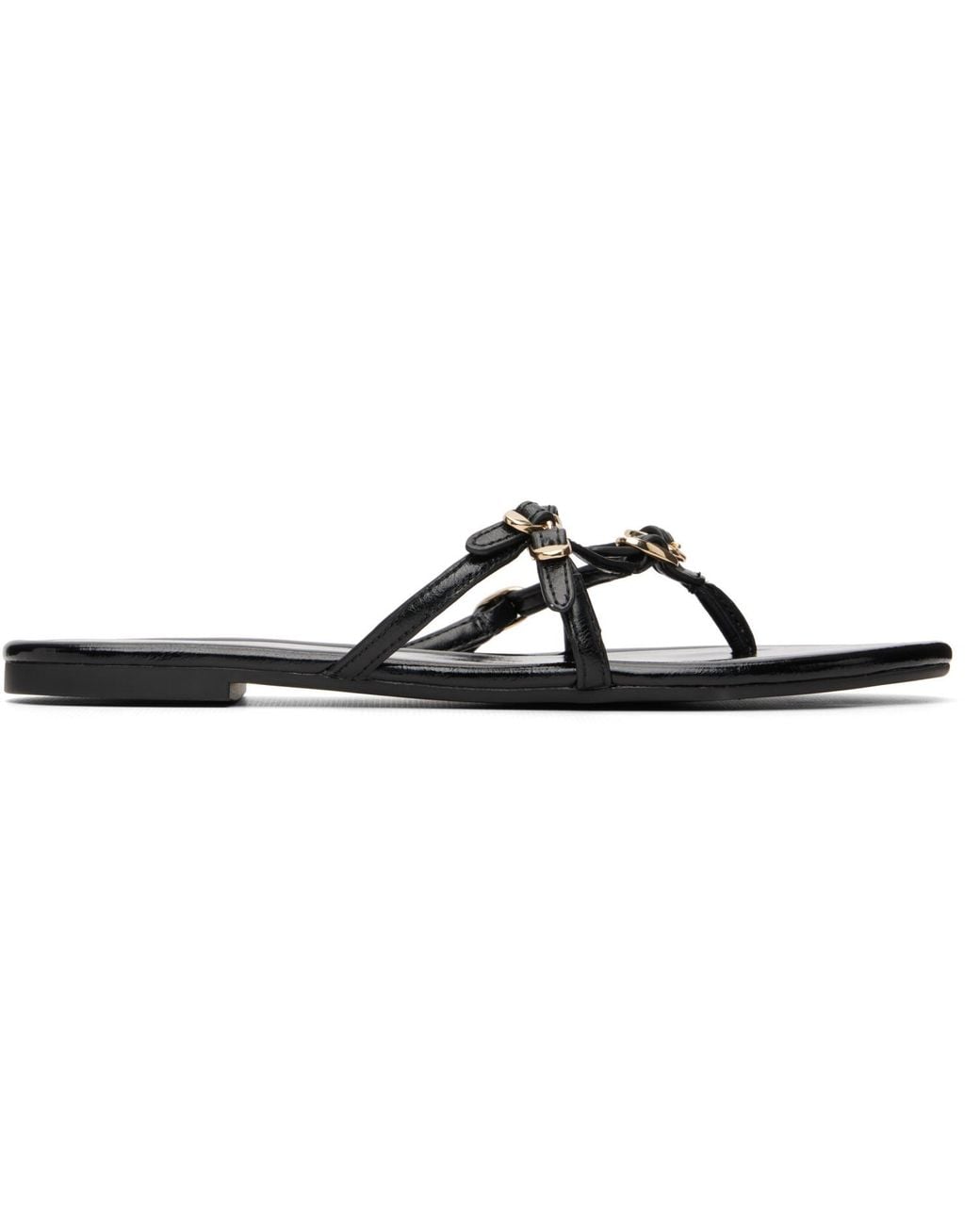 Marc Jacobs Black 'The Leather Kiki' Sandals