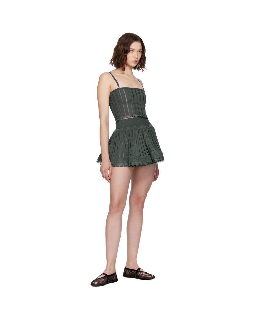 Alaïa Black Crinoline Knit Tank Top