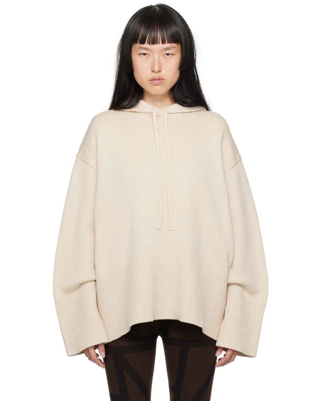 Toteme Signature Hooded Knit Light Sand