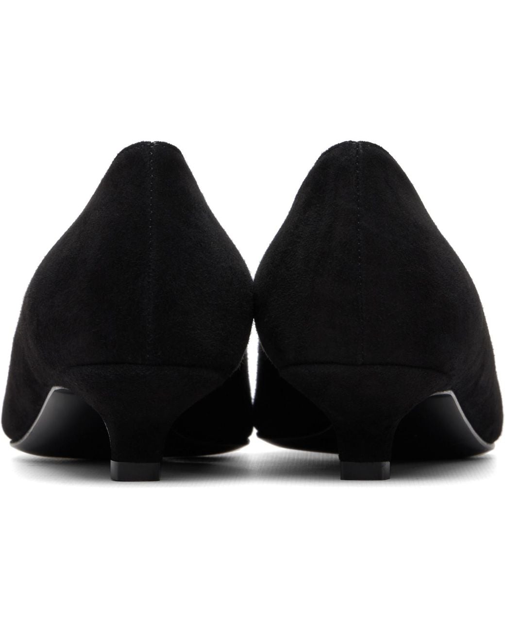 Totême Black Sharp Suede Kitten Heels