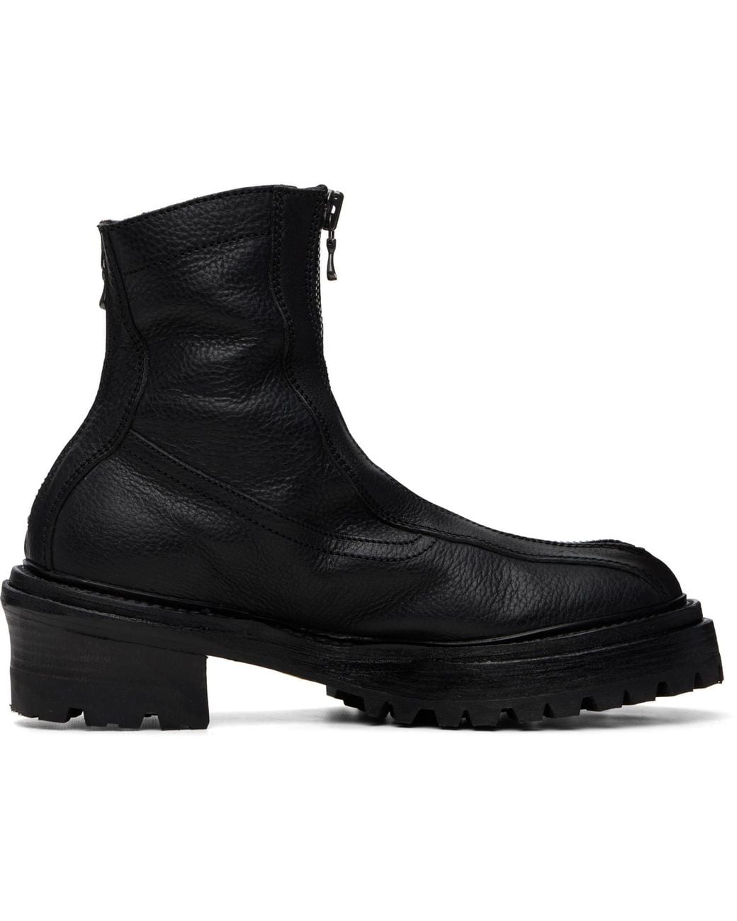 Julius Black Front Zip Boots for men