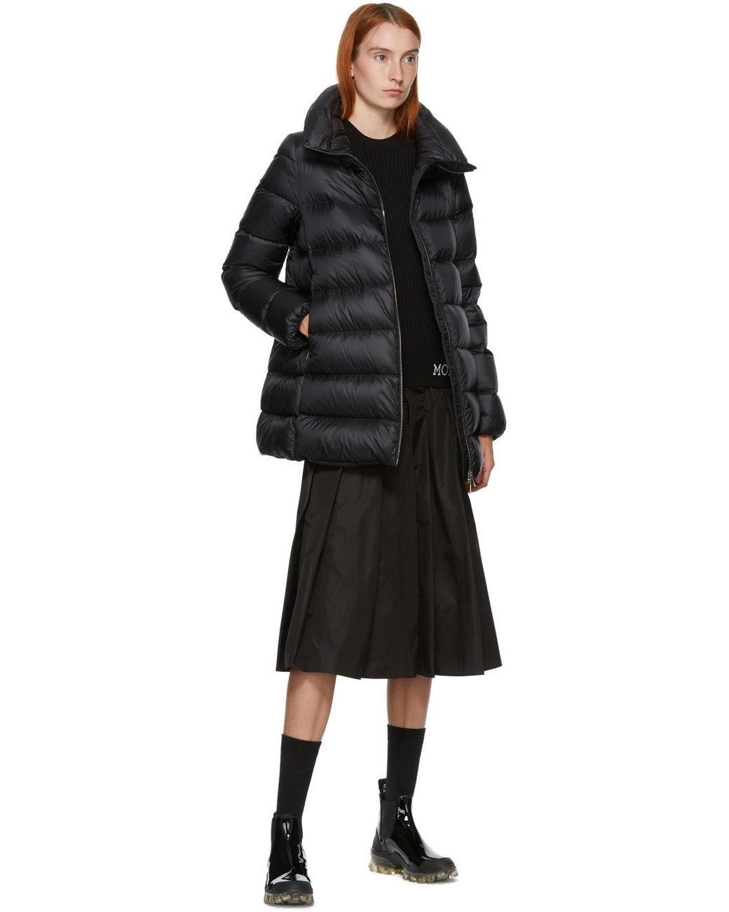 Moncler Ladies Black Ange Detachable Double-layer Shell-down Coat | Lyst