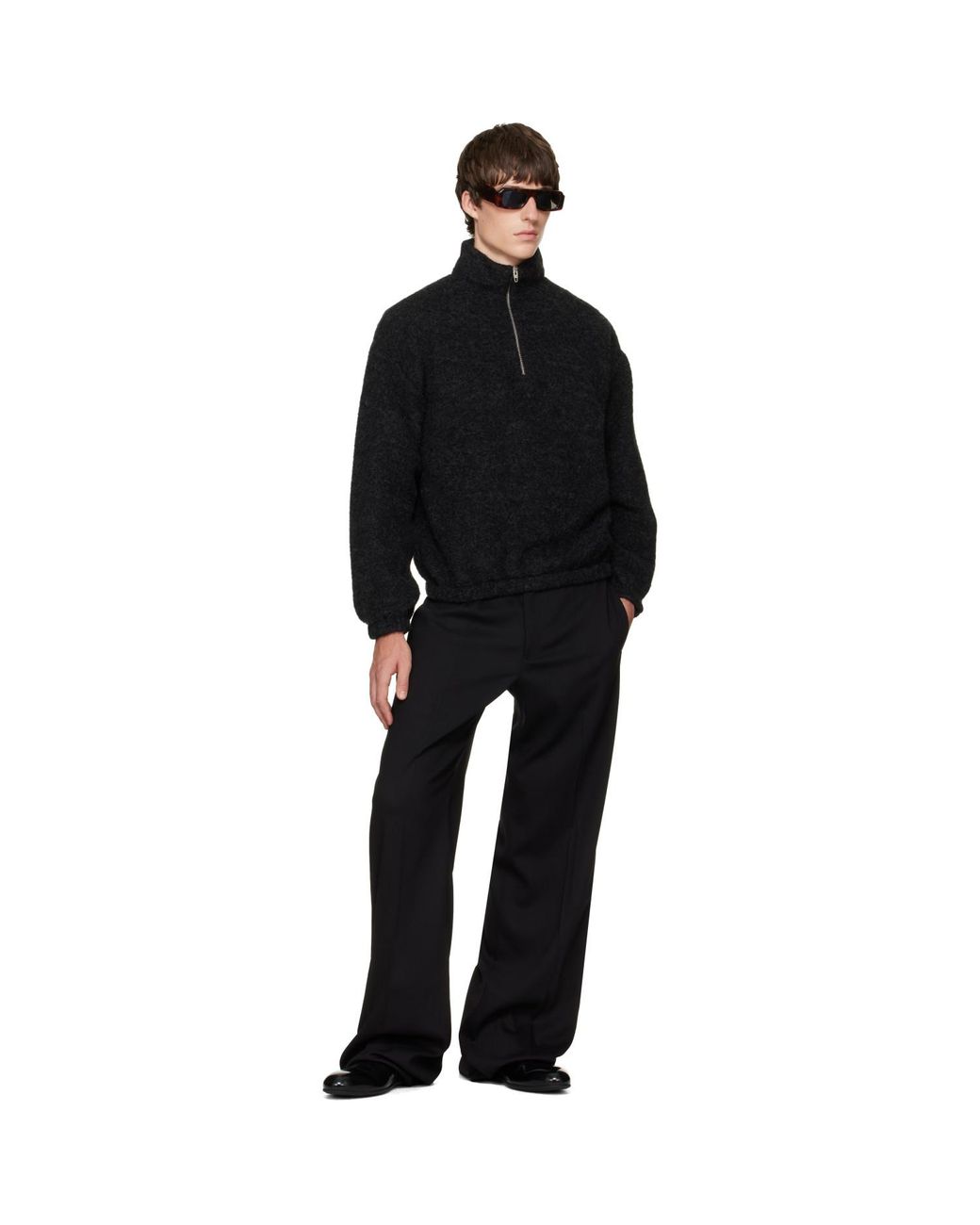 Jil Sander Black Wool Twill Trousers for men
