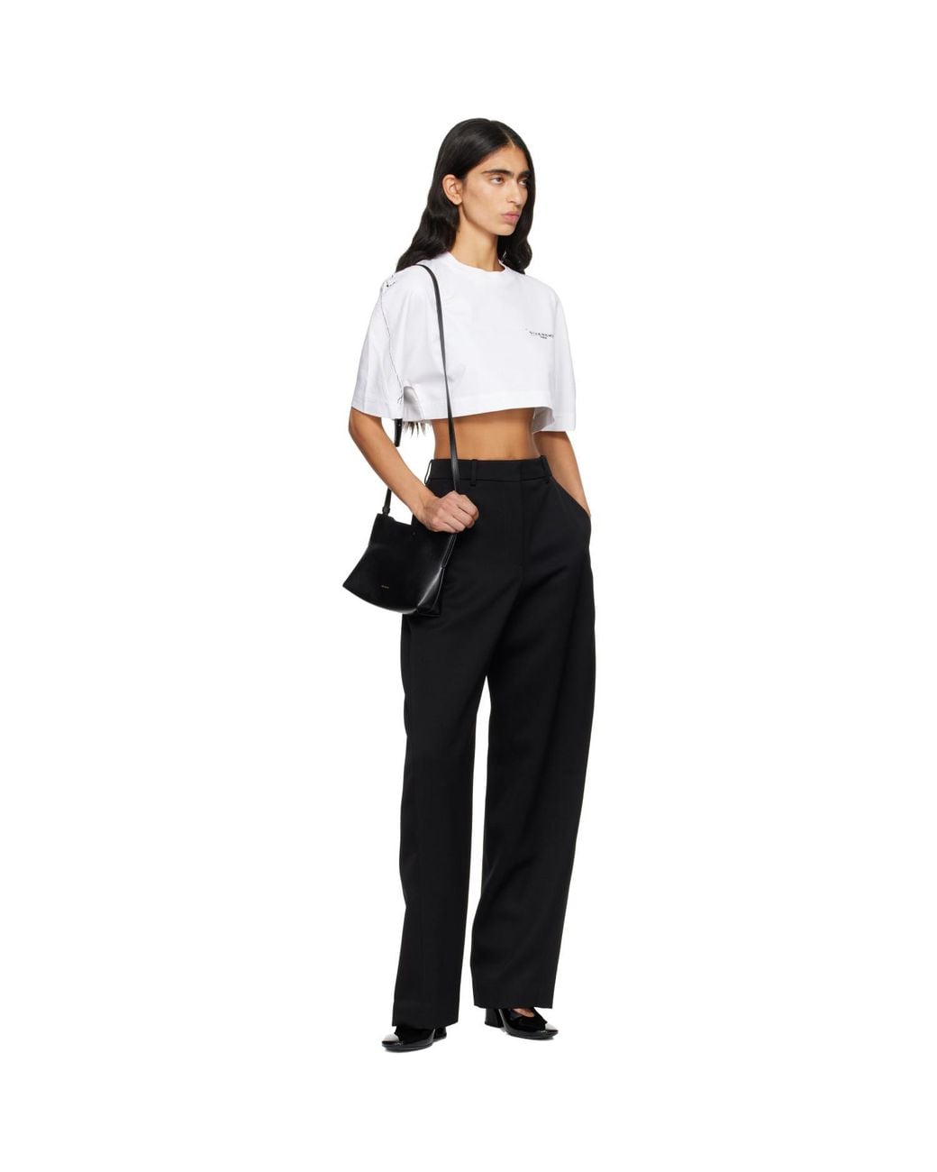 Givenchy Black Cropped Cocoon T-Shirt