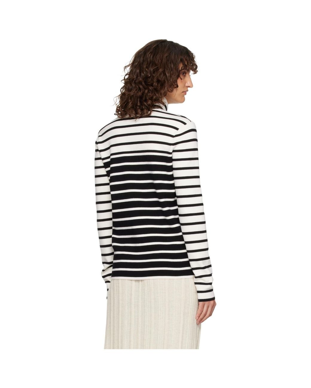 Totême Black Striped Turtleneck