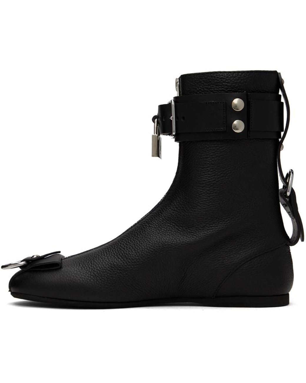 J.W. Anderson Black Padlock Ankle Boots