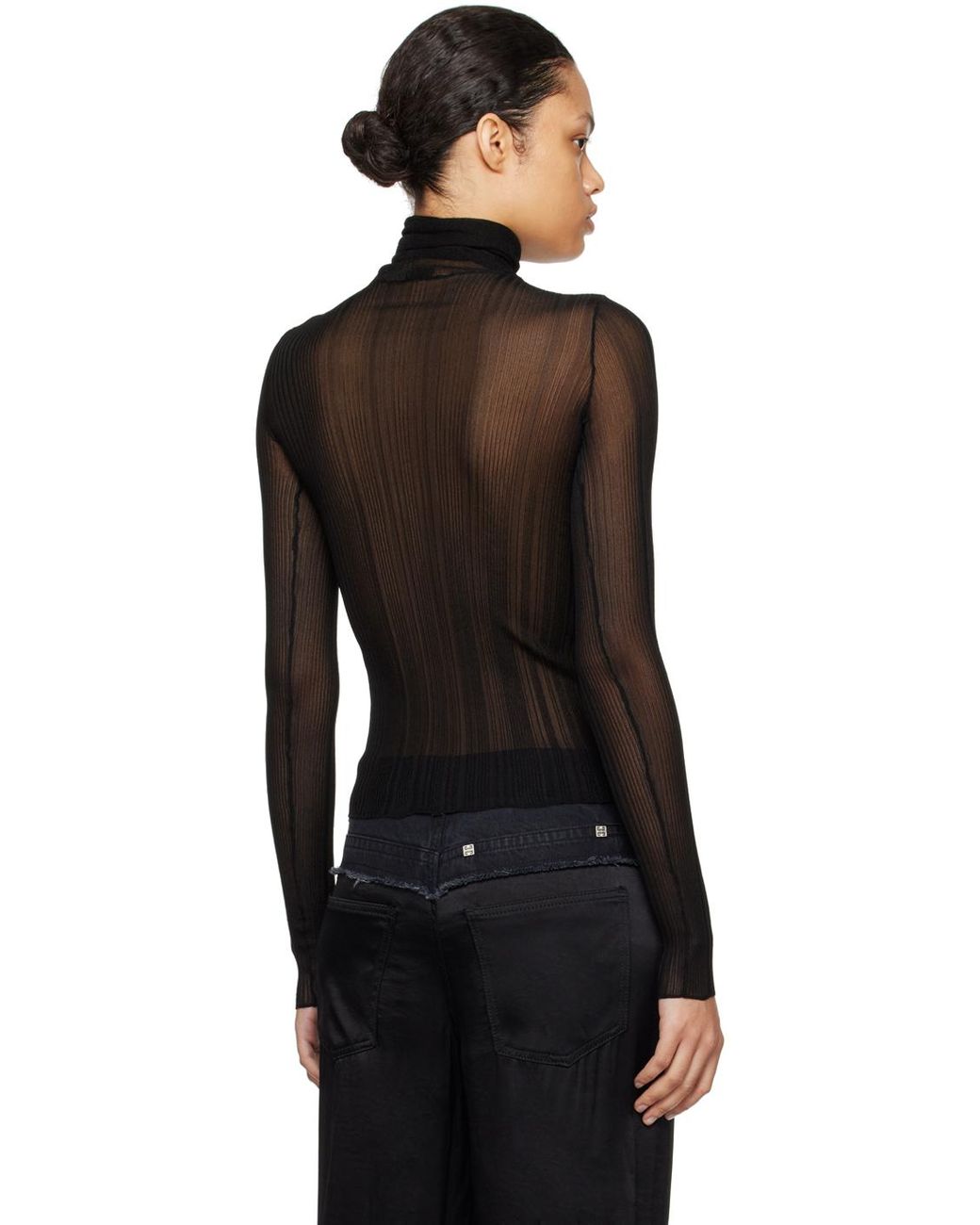 Givenchy Black Semi sheer Turtleneck Lyst UK